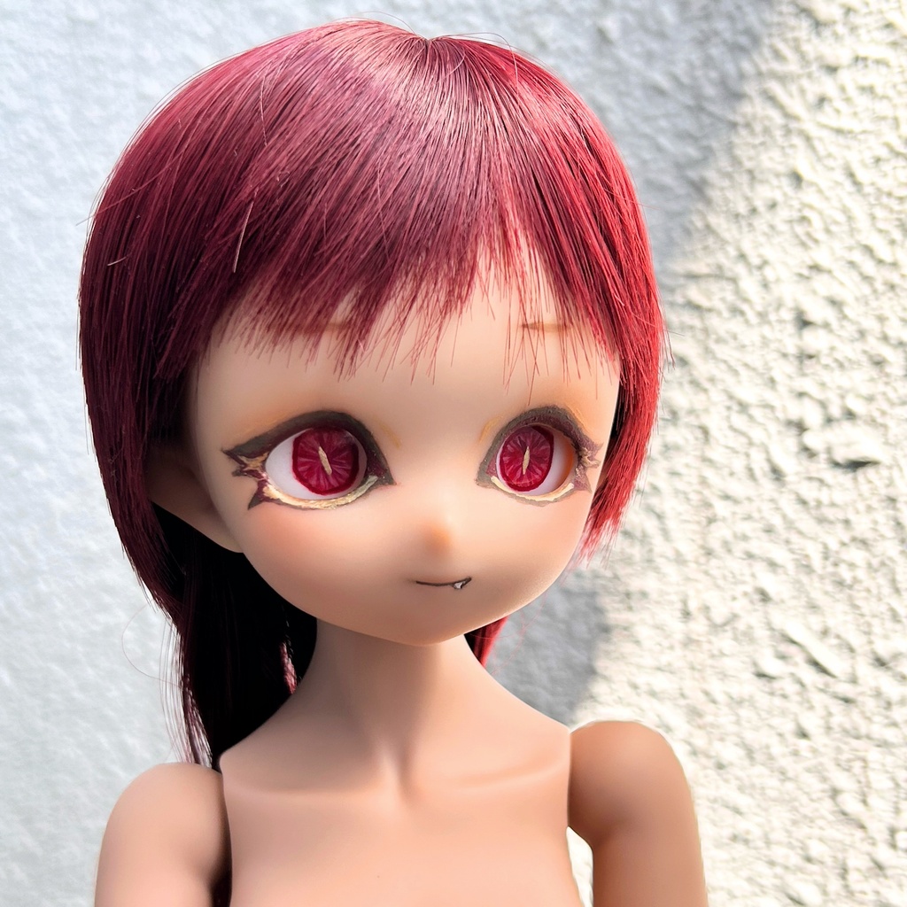 【No.001】1/4サイズ imomodoll  Ruby-B カスタムヘッド(チョコレート肌)＆手描きアイ