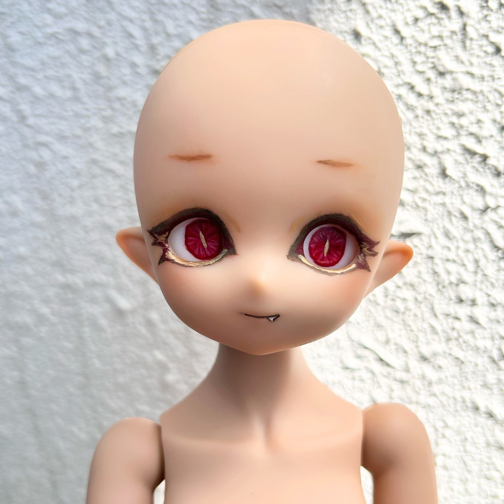 【No.001】1/4サイズ imomodoll  Ruby-B カスタムヘッド(チョコレート肌)＆手描きアイ