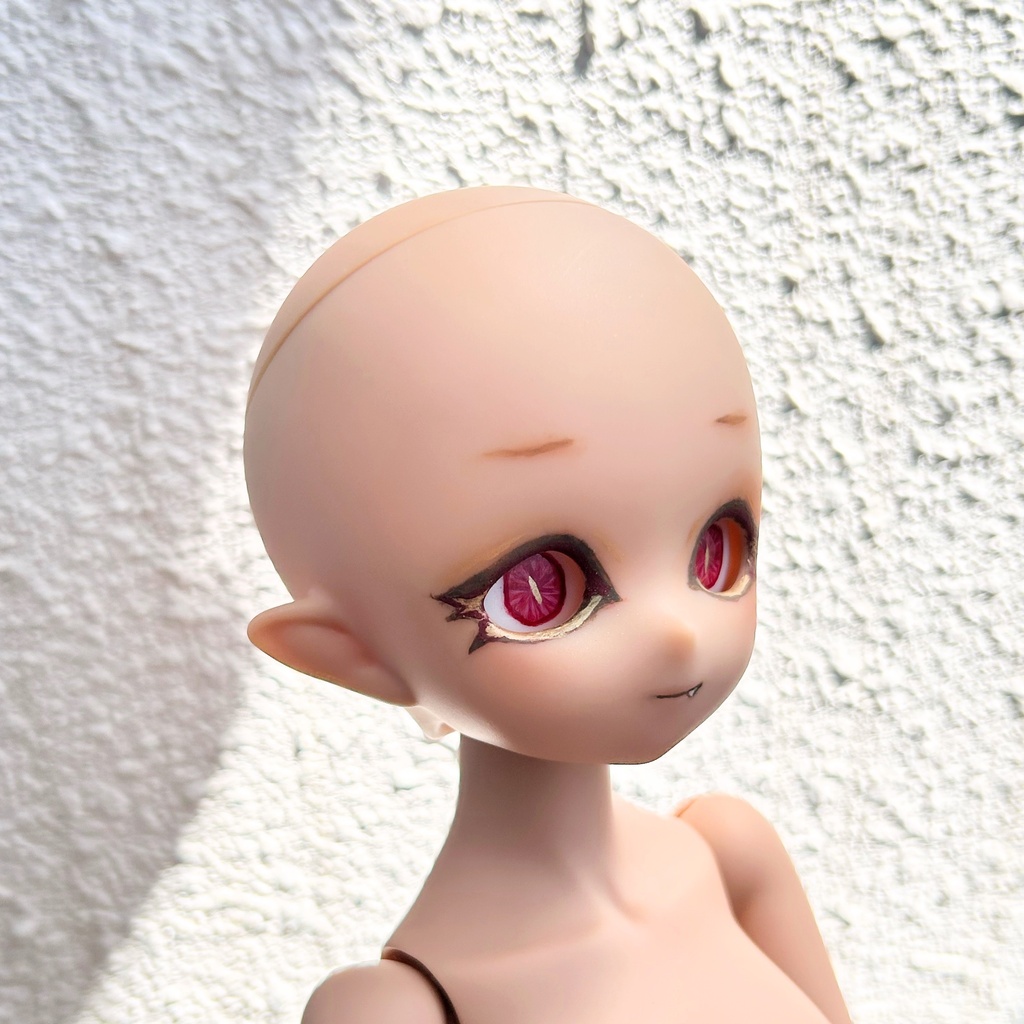 【No.001】1/4サイズ imomodoll  Ruby-B カスタムヘッド(チョコレート肌)＆手描きアイ