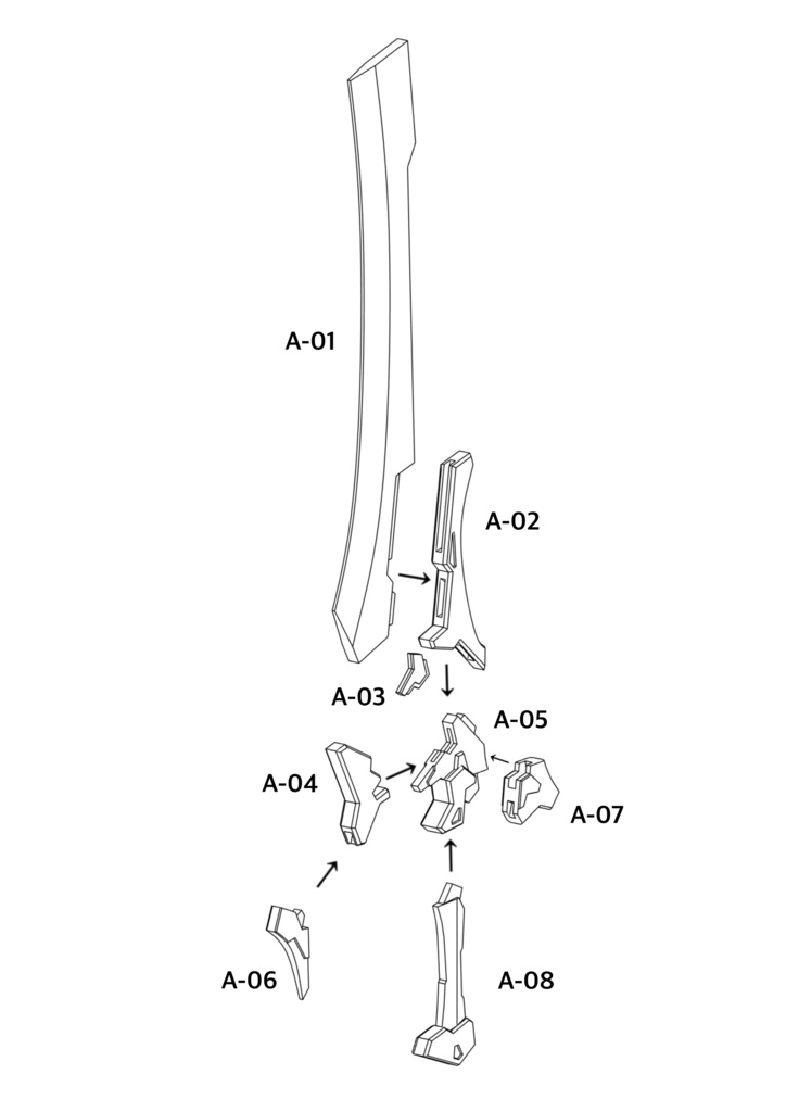 No.036 メガミデバイス等対応 ツインマチェット 3dプリンター出力品ガレージキット