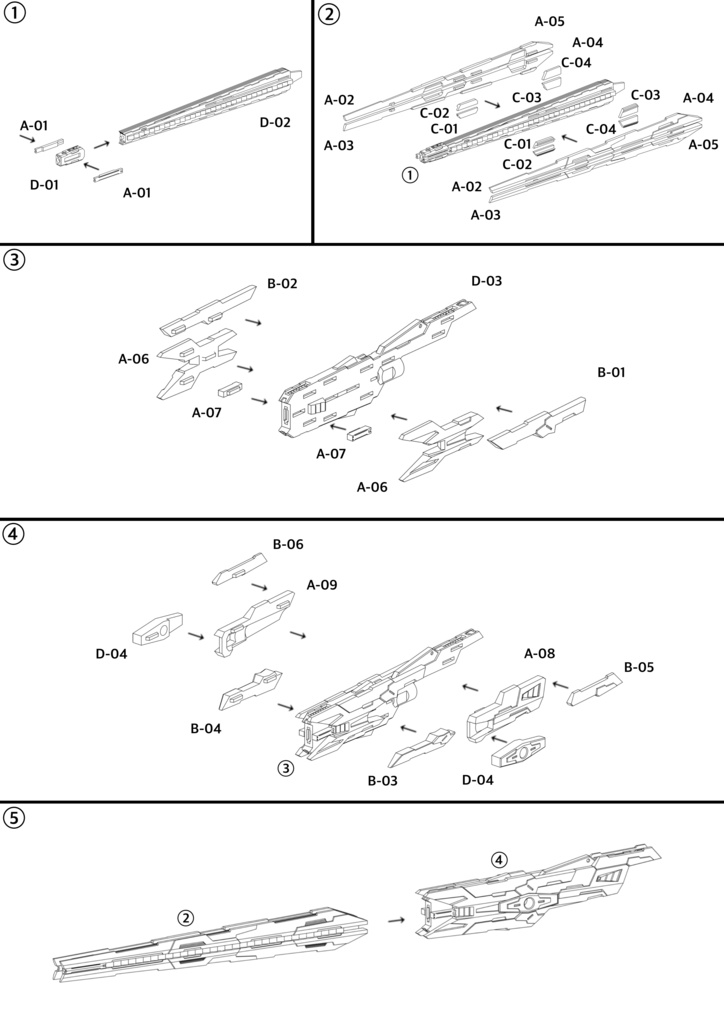 No.123 RPTレールキャノン&プラズマランチャー 3dプリンター出力品ガレージキット