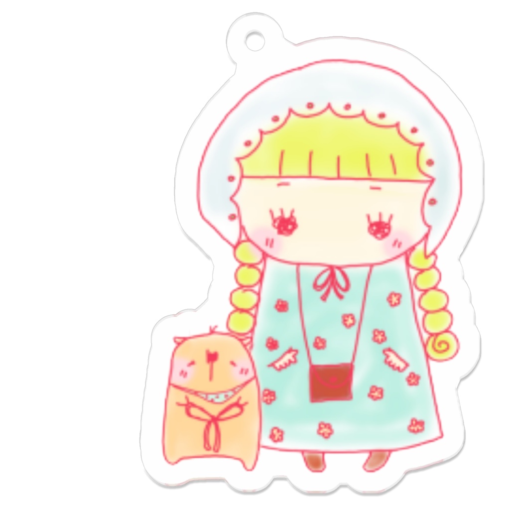 ぽっぽとバラちゃんアクキー ふわり
