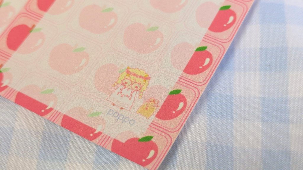 ぽっぽとバラちゃんmemoりんご柄