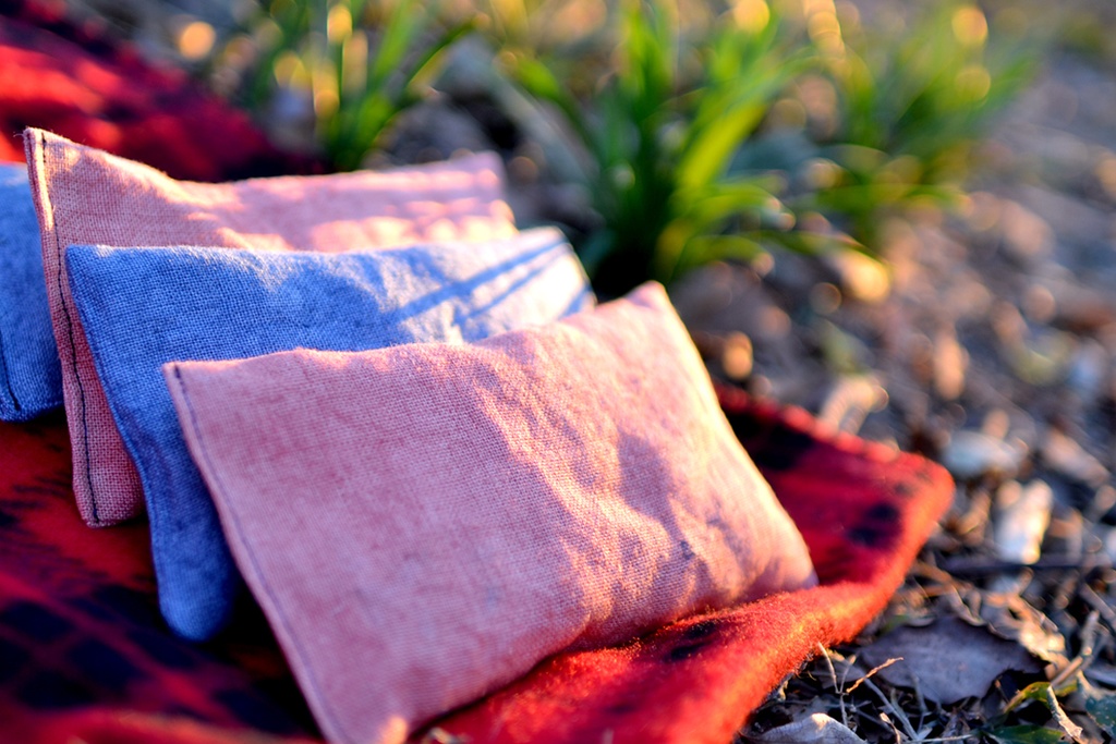 ヘンプの薬石玄米カイロ ハンドメイド 草木染め