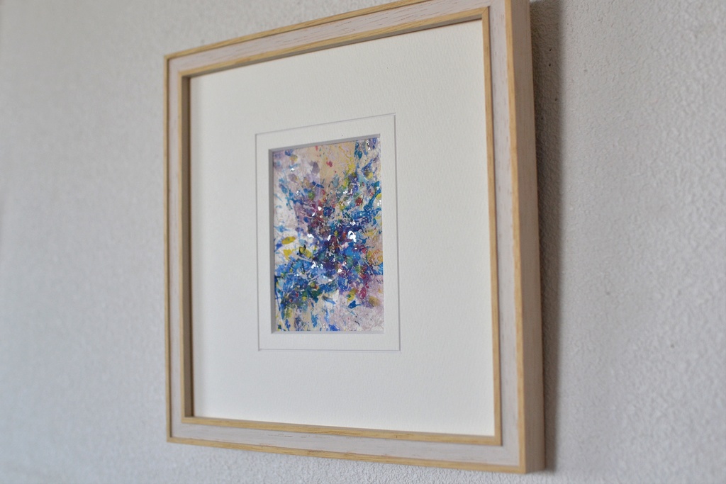 原画 2 抽象画 日本画 ミニアート 絵画 インテリアアート ブルー