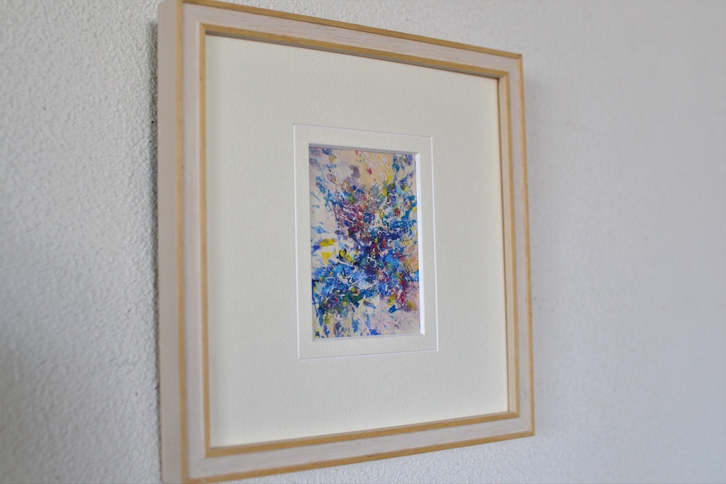 原画 2 抽象画 日本画 ミニアート 絵画 インテリアアート ブルー