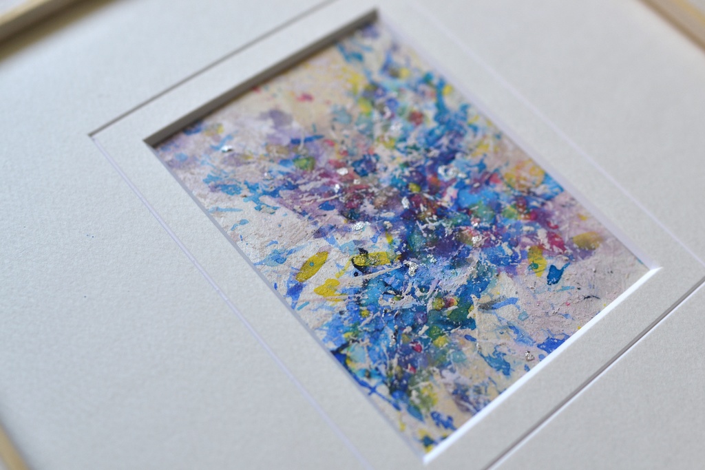 原画 2 抽象画 日本画 ミニアート 絵画 インテリアアート ブルー