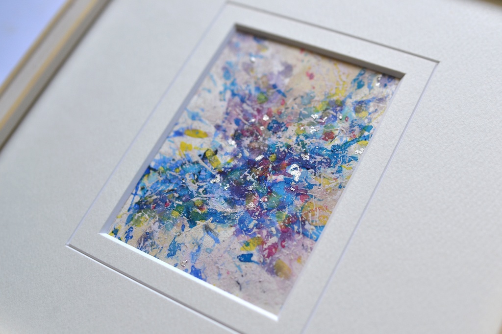 原画 2 抽象画 日本画 ミニアート 絵画 インテリアアート ブルー