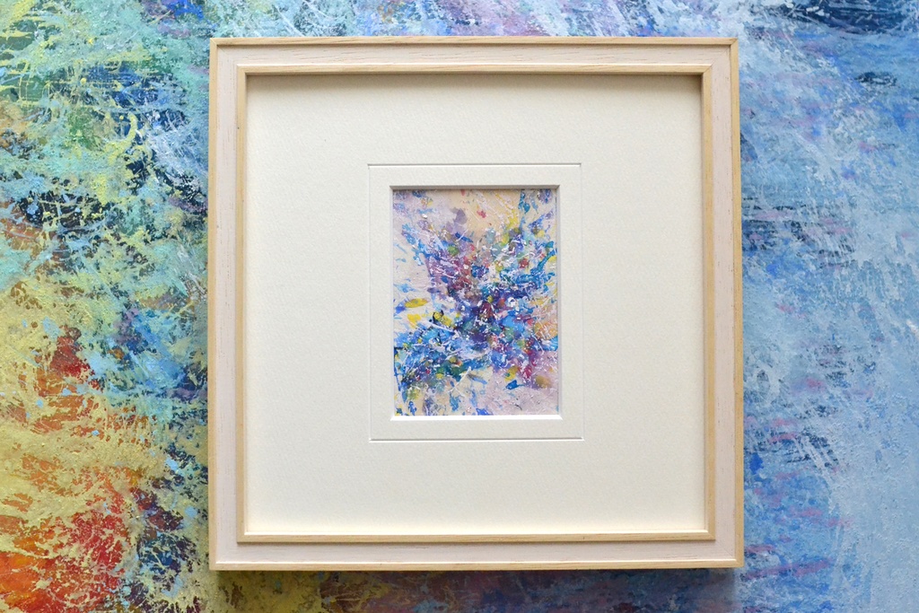 原画 2 抽象画 日本画 ミニアート 絵画 インテリアアート ブルー