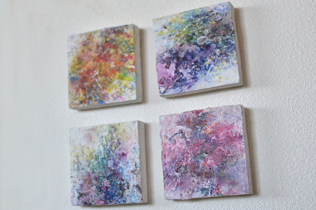 原画 4 ミニアート 絵画 抽象画 日本画 インテリアアート