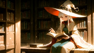 4_13_光射す塔の図書室にて_In the Tower Library