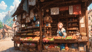 4_15_旅立ちの街 - 露店通り_The Town of Departure - Market Street