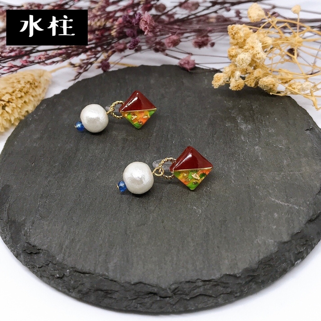 鬼滅の刃 小ぶりツートーンピアス/イヤリング