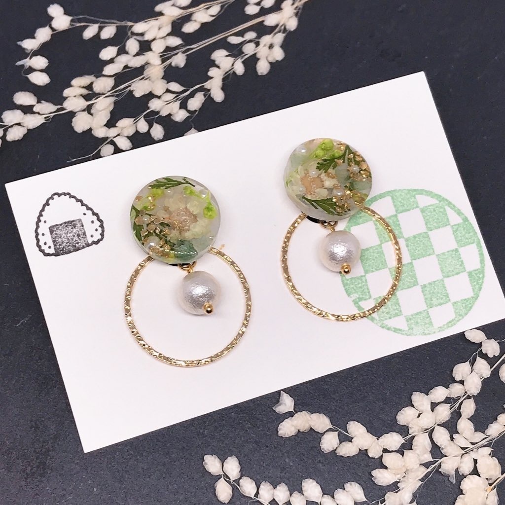 鬼滅の刃　風柱レジンイヤリング