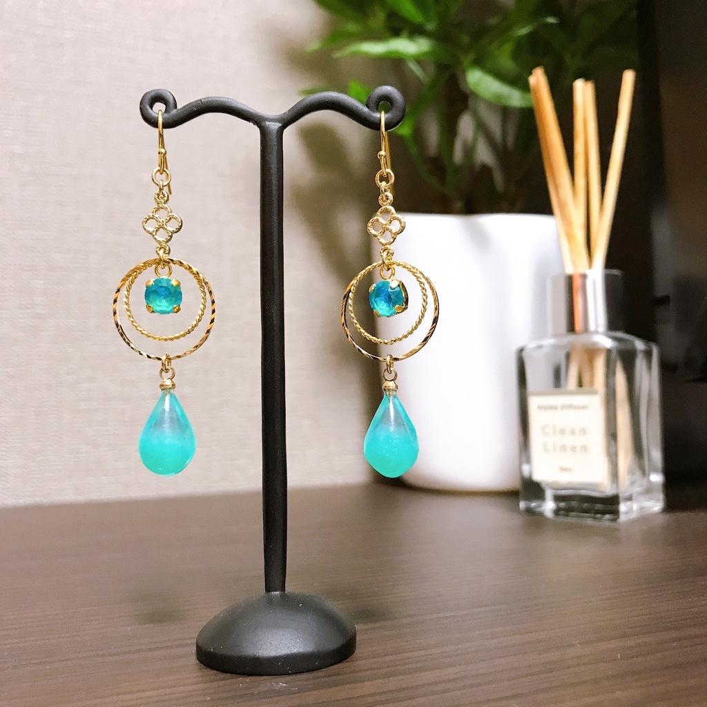 しずくレジンピアス/イヤリング(炭治郎・善逸)