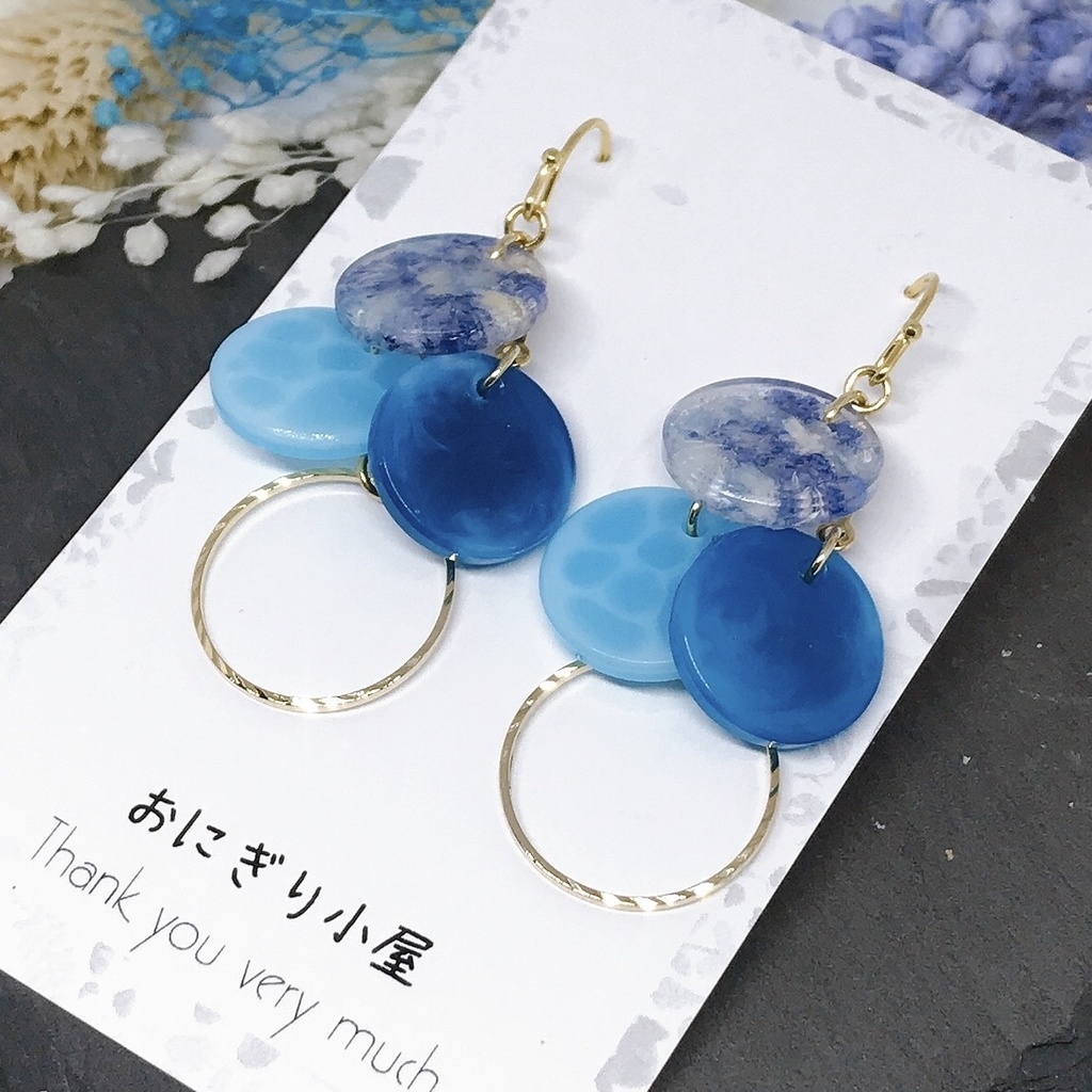 水柱*レジンピアス/イヤリング