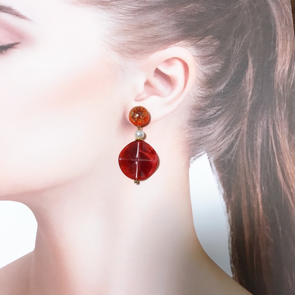 鬼滅の刃*レジン×ウェーブパーツピアス