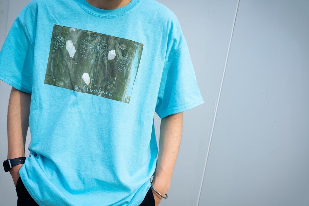 flowers T-shirt sky blue (Mサイズ)