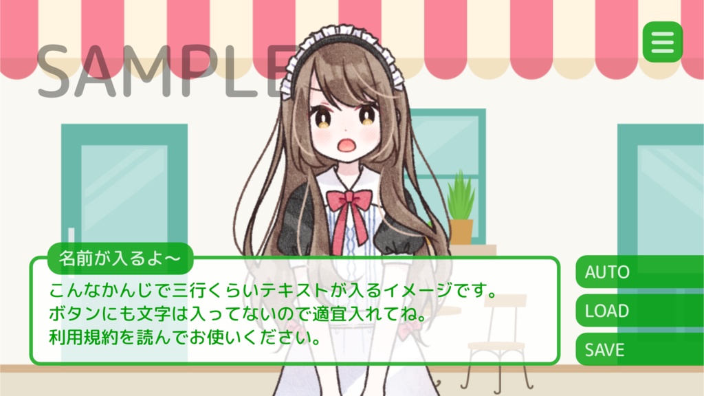 シンプルな角丸無地ウィンドウとボタンUIセット6色