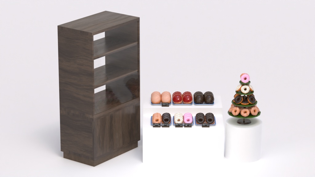 ドーナツとショーケース