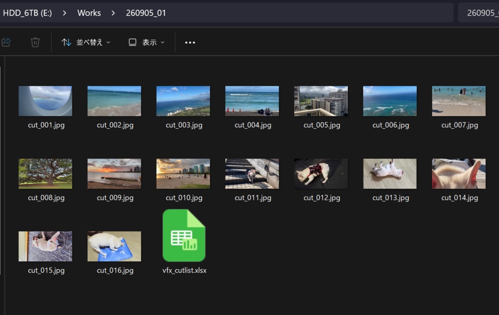 MVFX_Cutlist|DaVinci Resolve マーカーからサムネ付きExcelカットリストを自動生成