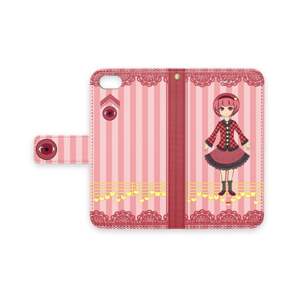 ゴシックさとりん 手帳型iPhoneケース ベルト・ストラップ穴付き