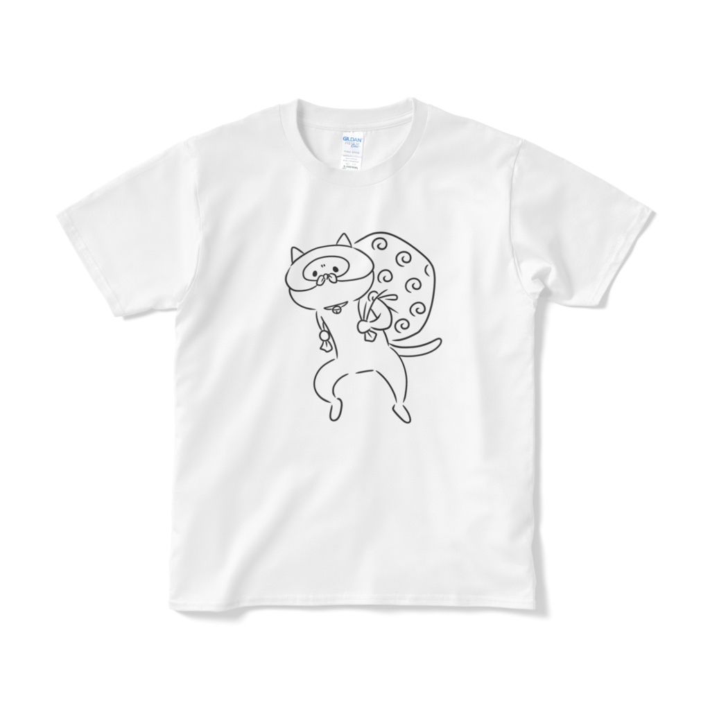こそ泥ねこモノクロTシャツ