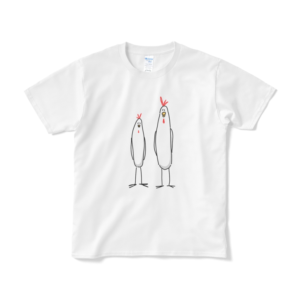 ゆるい友人にわとり(カラー)Tシャツ