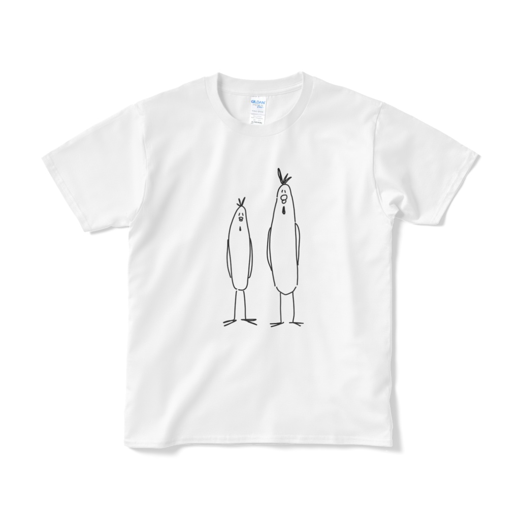 ゆるい友人にわとり(線画)Tシャツ