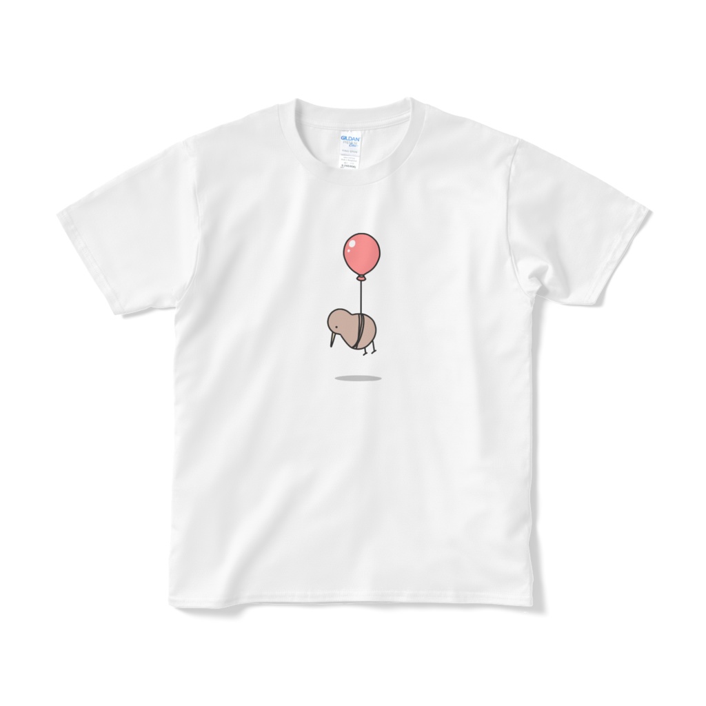 風船で飛ぶキーウィ(カラー)Tシャツ