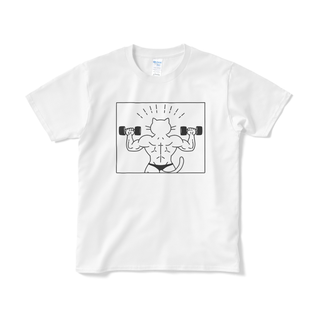 ムキムキねこTシャツ