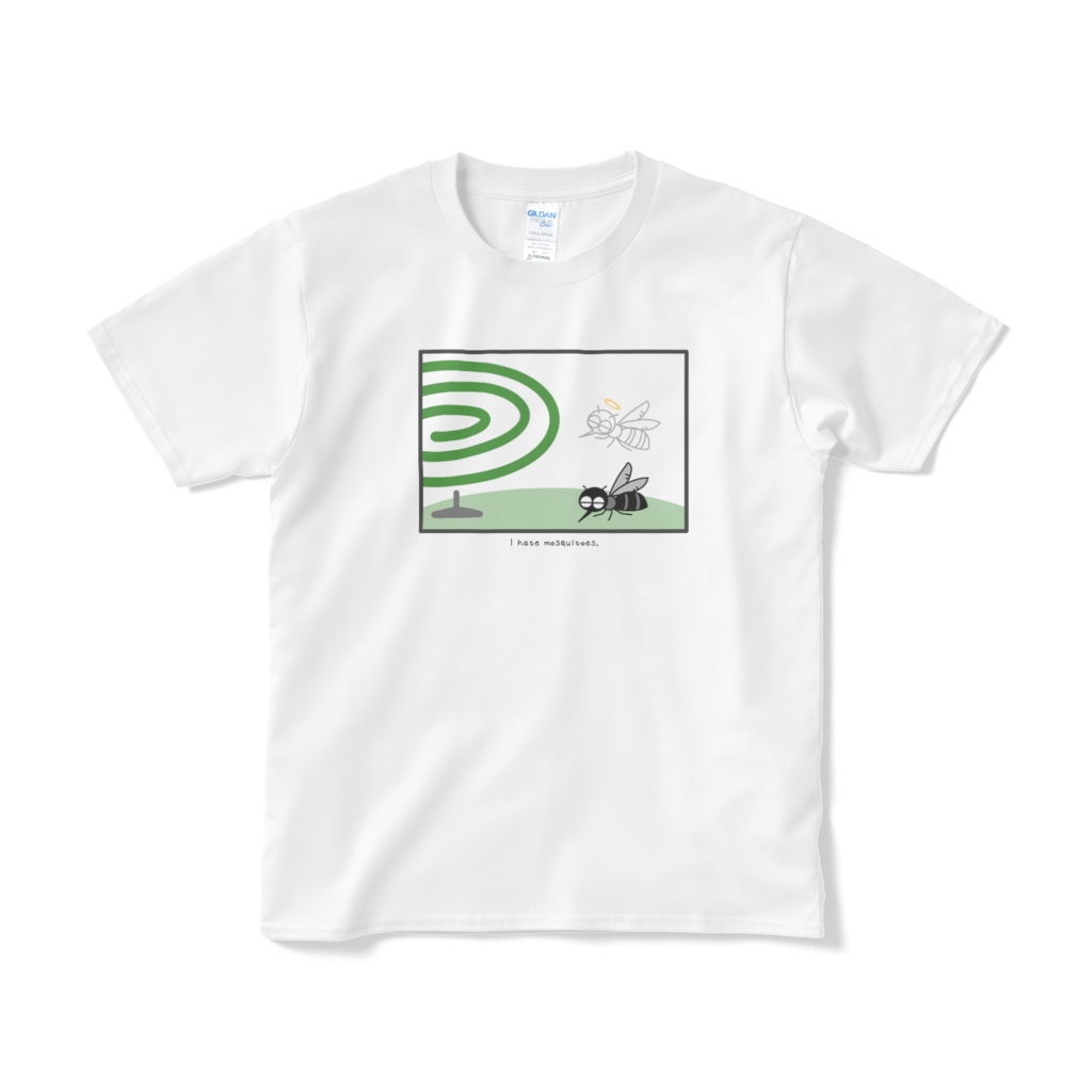 天に召された蚊のカラーTシャツ