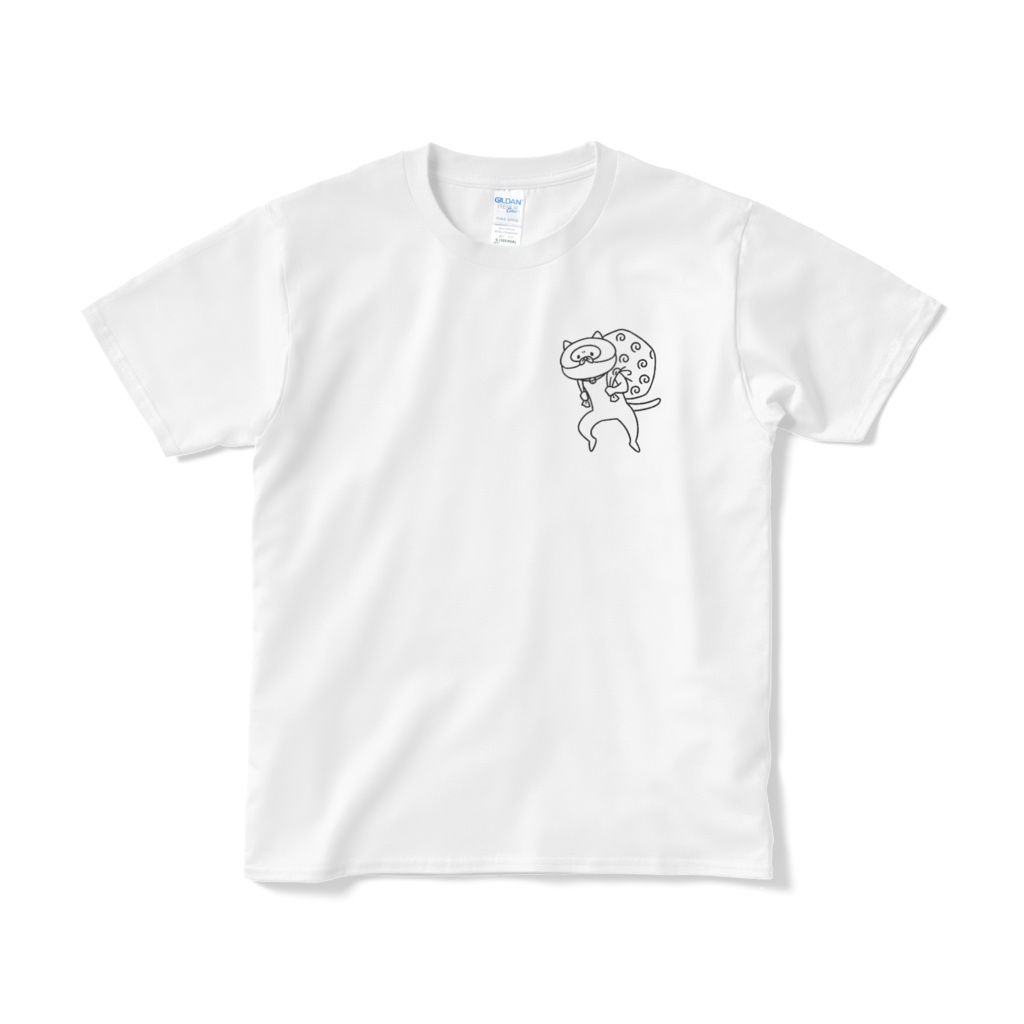 こそ泥ねこ(小プリント/線画)Tシャツ