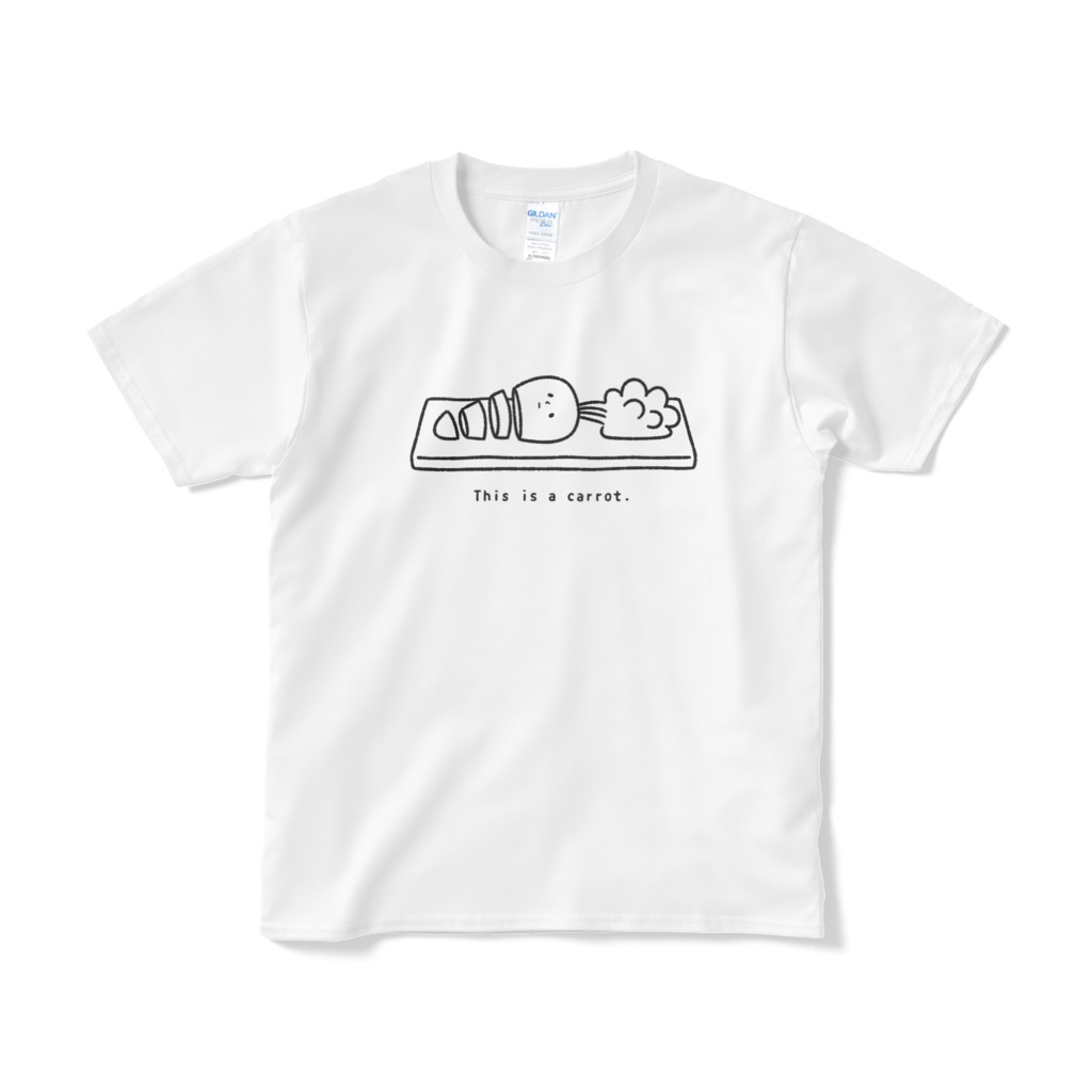 切られた人参(線画)Tシャツ