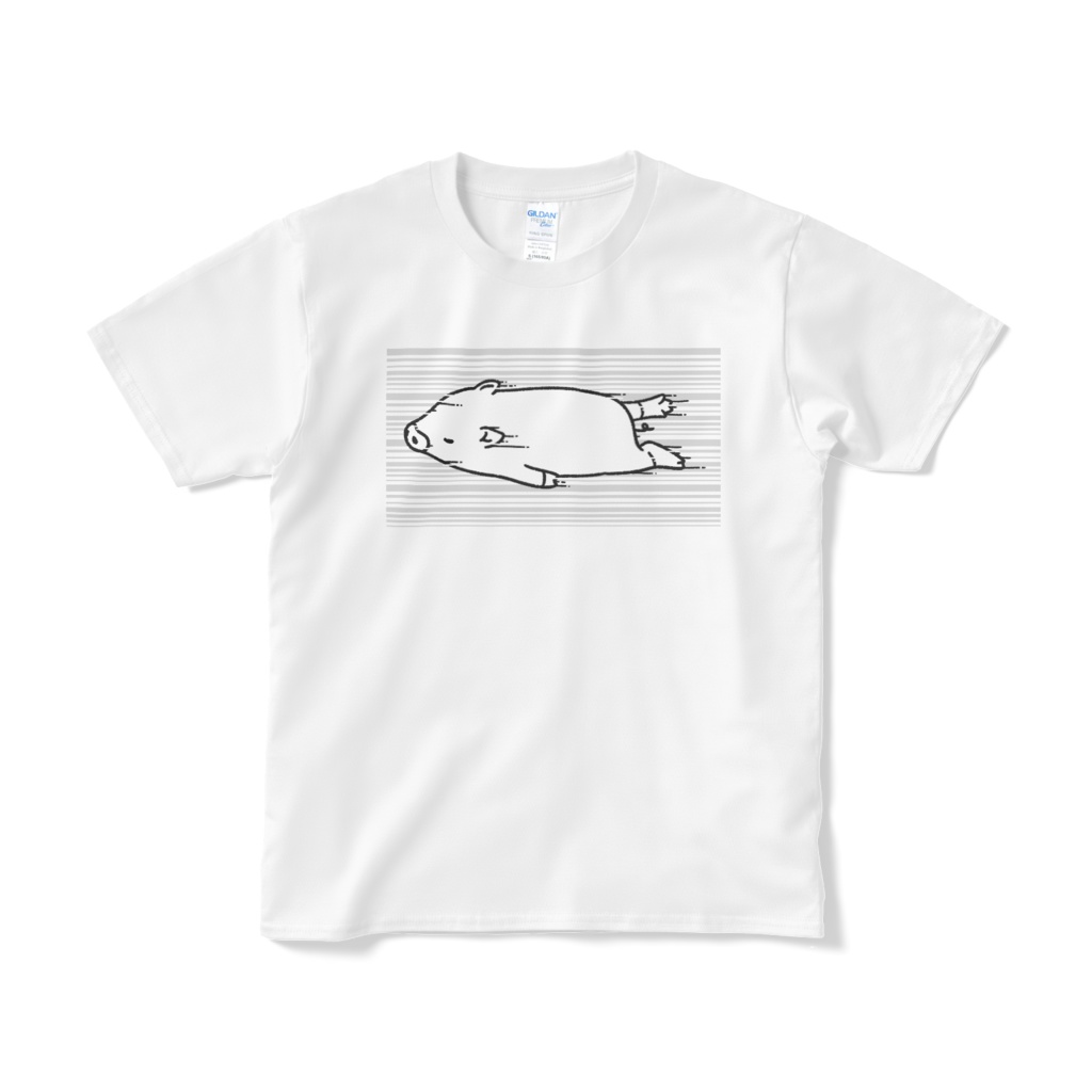 高速で飛んでいるブタB  Tシャツ