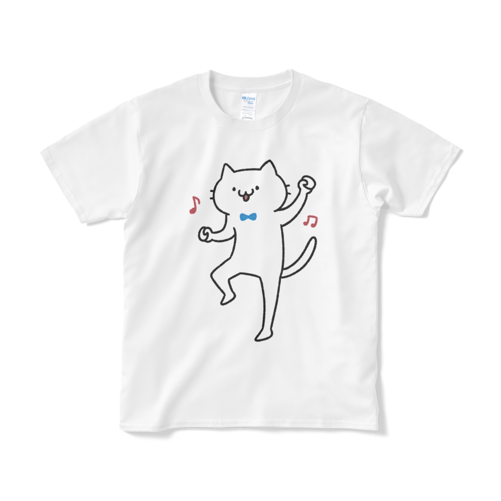 【デカねこ】ダンシングねこ（大プリント／カラー）Tシャツ