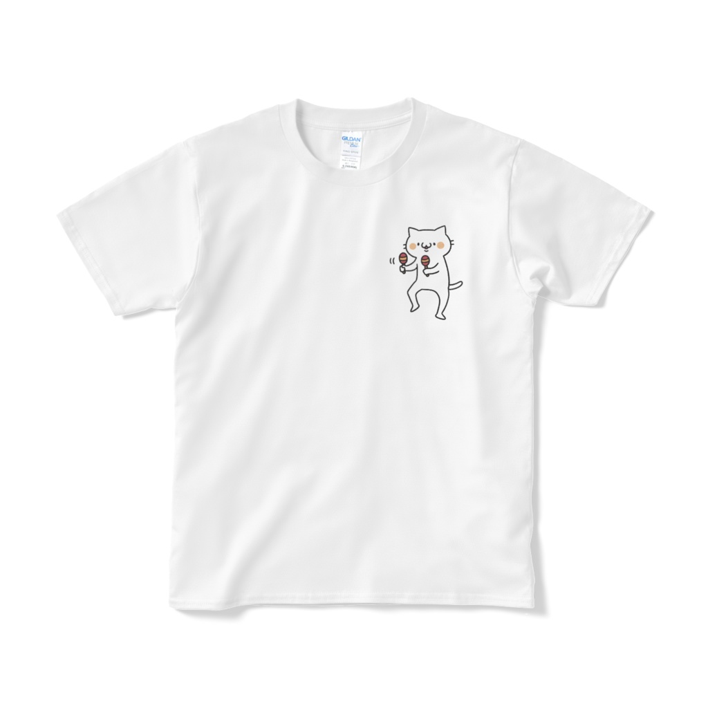 マラカスねこ（小プリント／カラー）Tシャツ