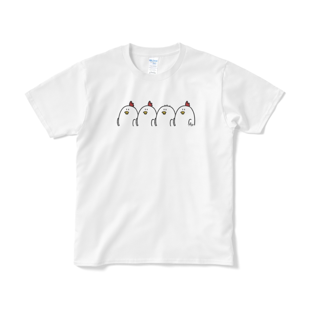 整列したにわとりTシャツ