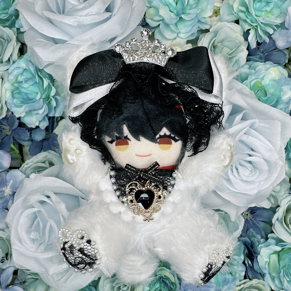 おすわり　にじぱぺっと服　クロねこ　エプロン