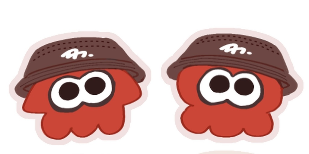 イカタコニコイチステッカー（レッド）