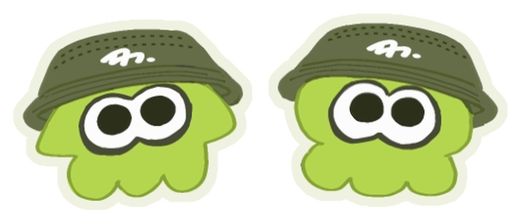 イカタコニコイチステッカー(イエローグリーン)