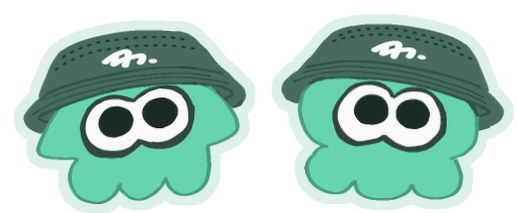 イカタコニコイチステッカー（ミントグリーン）