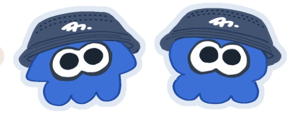 イカタコニコイチステッカー（ブルー）