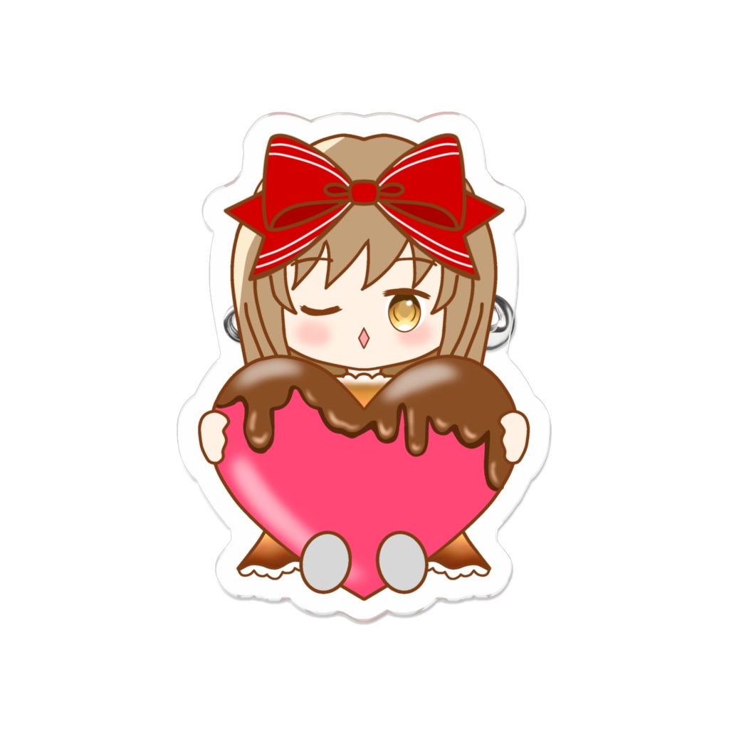 【女の子】チョコハート アクリルバッジ