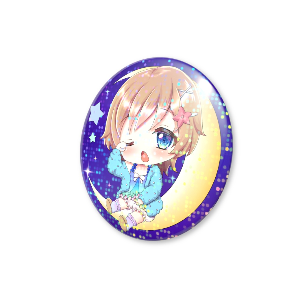 ホログラム缶バッジ(背景青系)