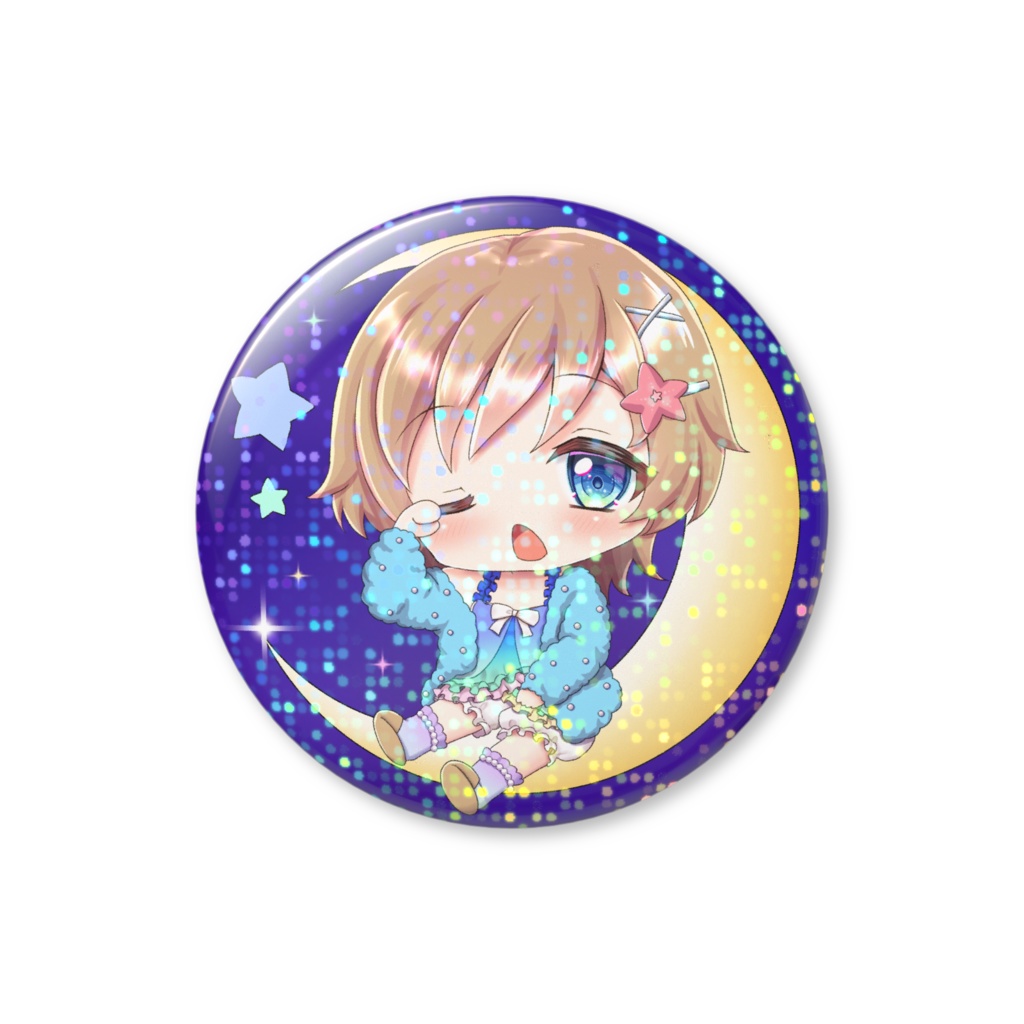 ホログラム缶バッジ(背景青系)