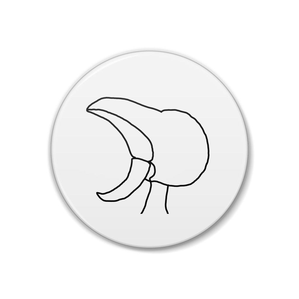 えんがん缶バッジ(鳥頭体)