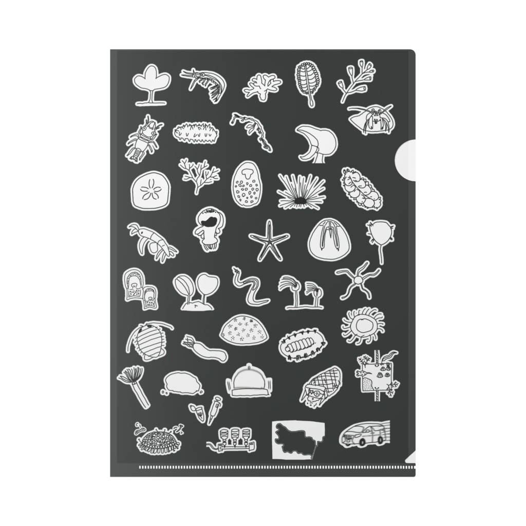 えんがんクリアファイル(黒)