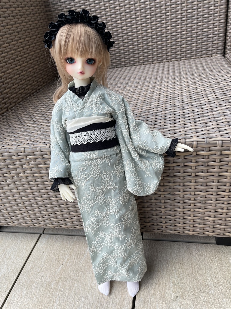 SD/SD13サイズ レースレトロ浴衣(ミント・ホワイト)