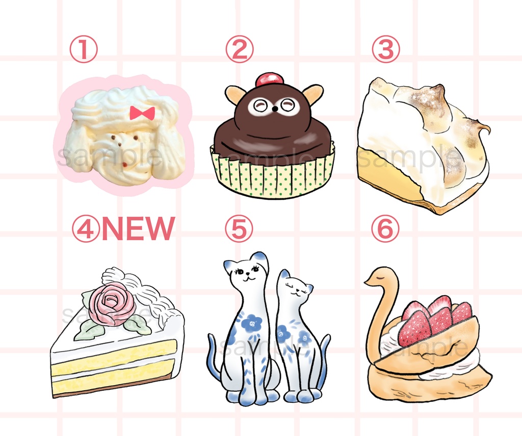 【一部リニューアル】レトロ洋菓子店がすきっ!ステッカー